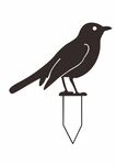 站在釘子上的簡約黑鳥