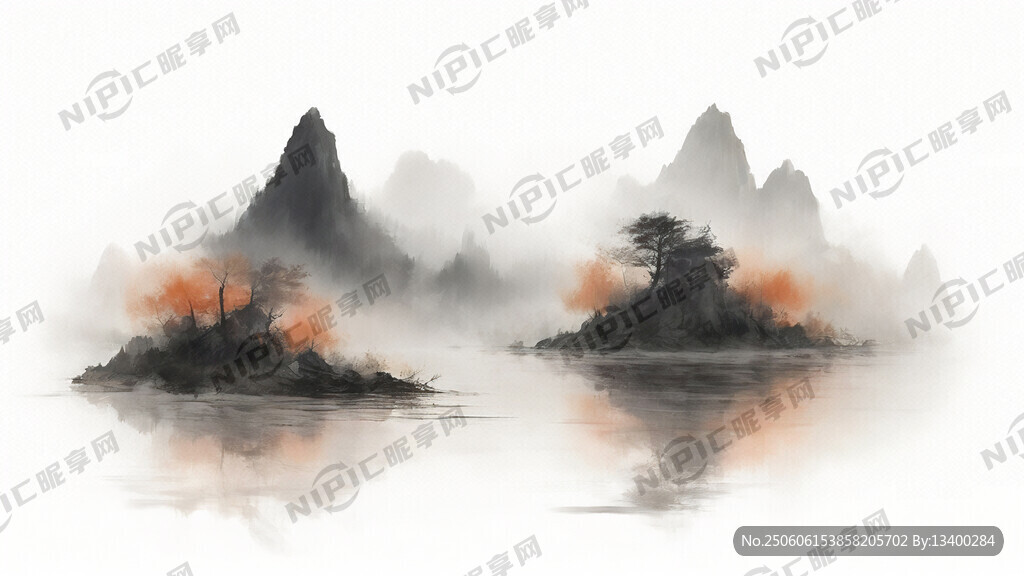 抽象水墨武字畫