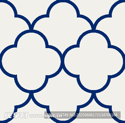 藍白四葉草幾何圖案