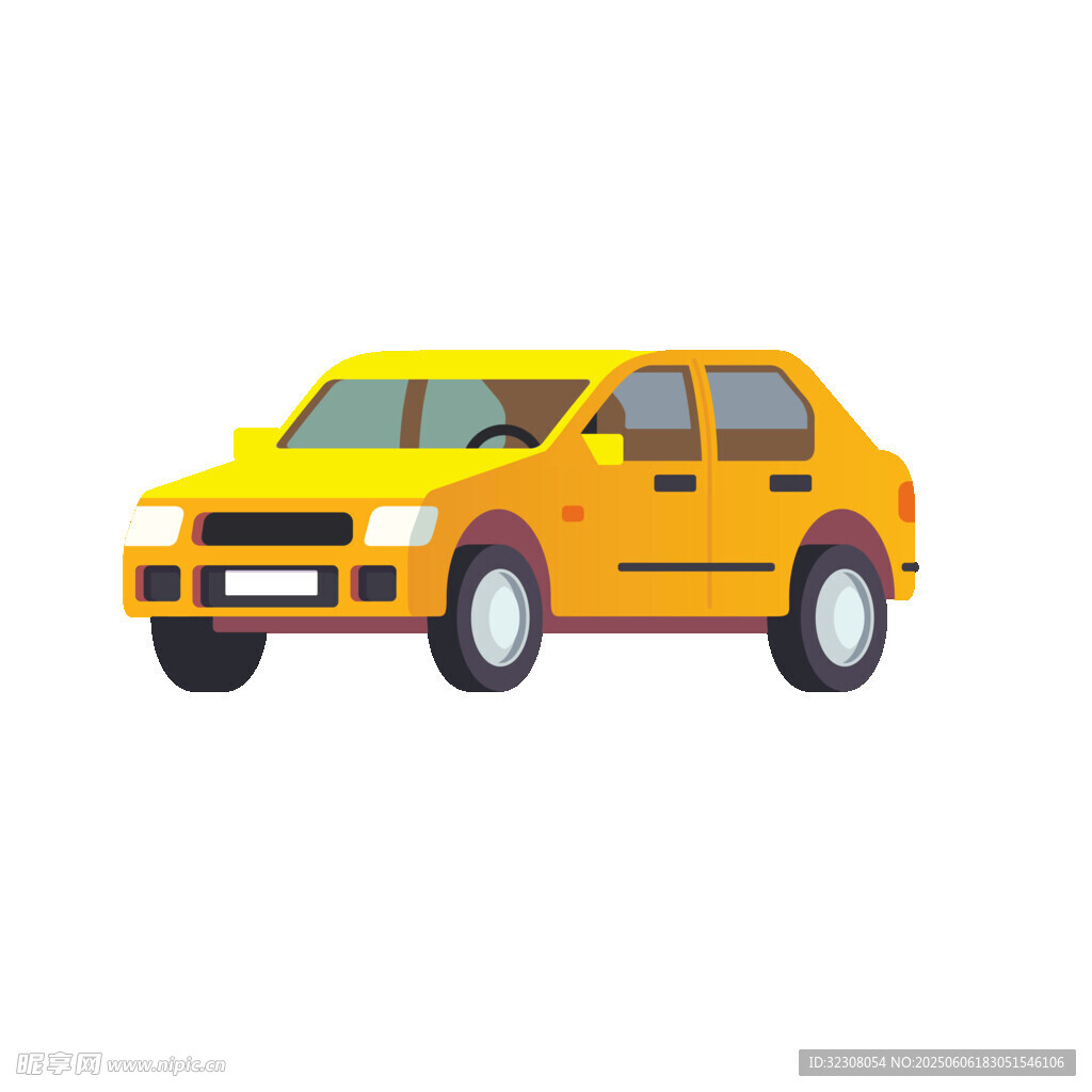 黃色出租車插畫