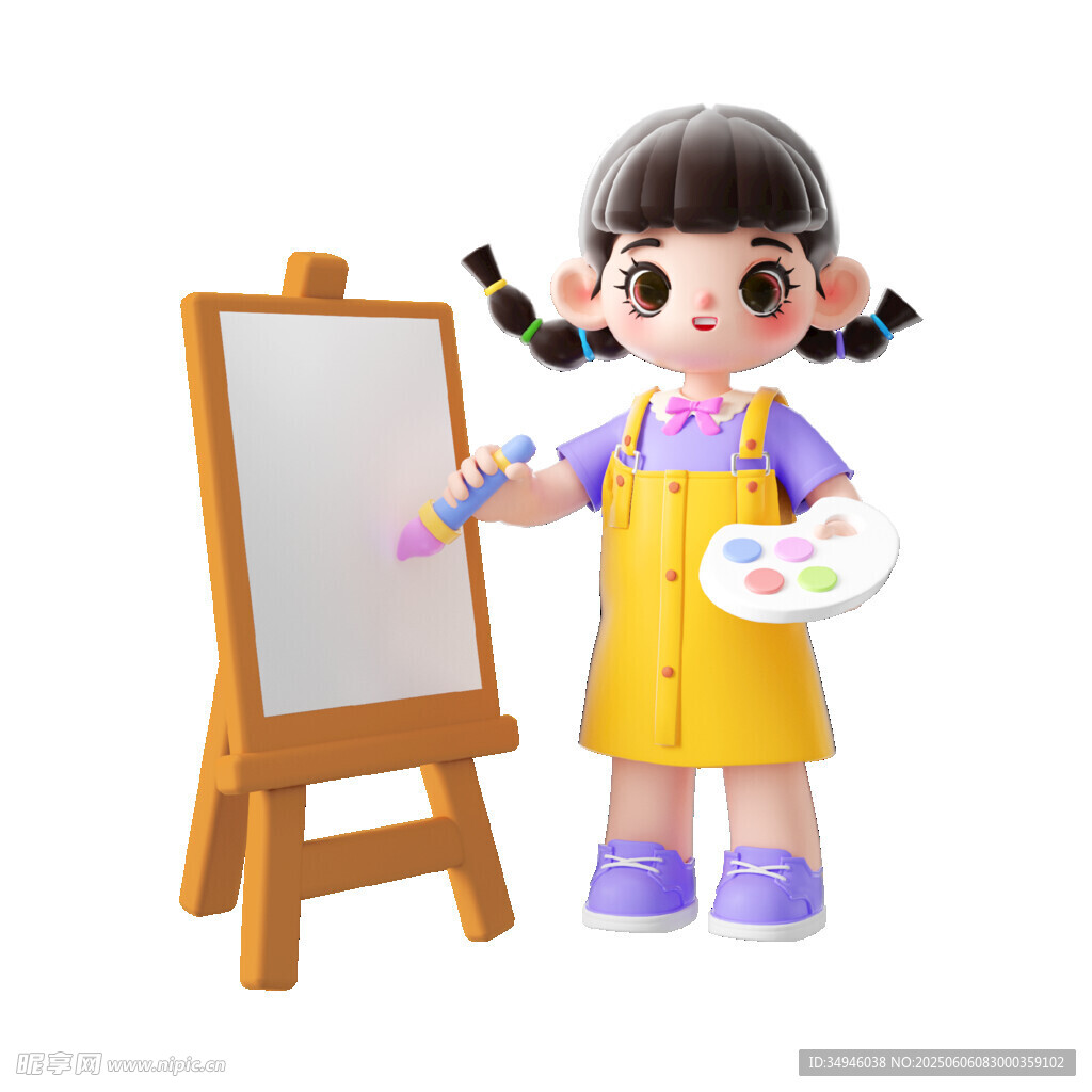 小女孩專注畫(huà)畫(huà)瞬間