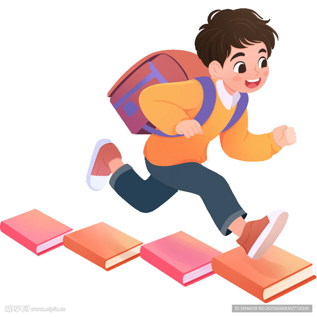 男孩踏書奔跑逐夢(mèng)