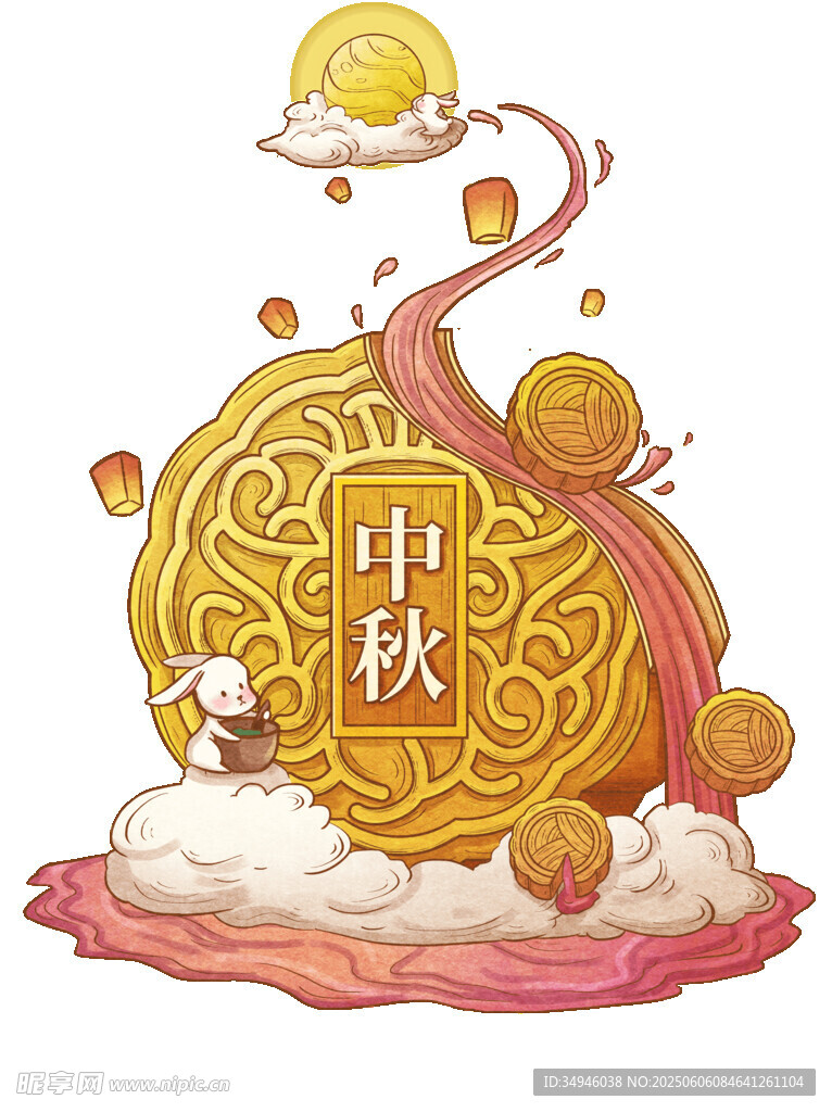 中秋主題創意插畫設計