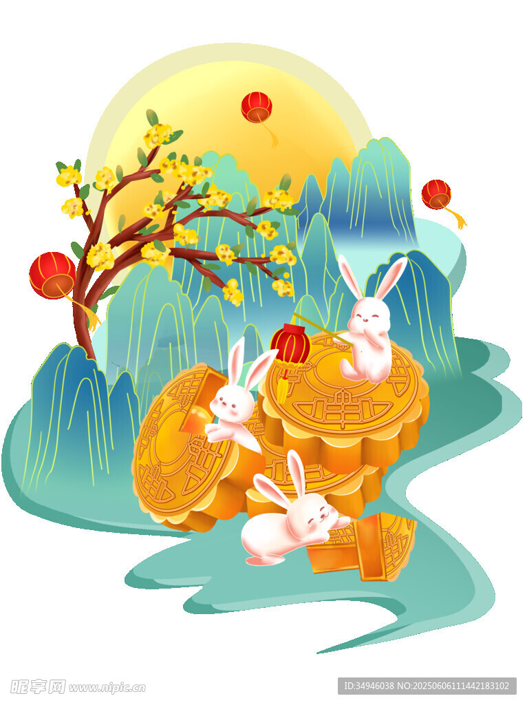 玉兔賞景迎金秋