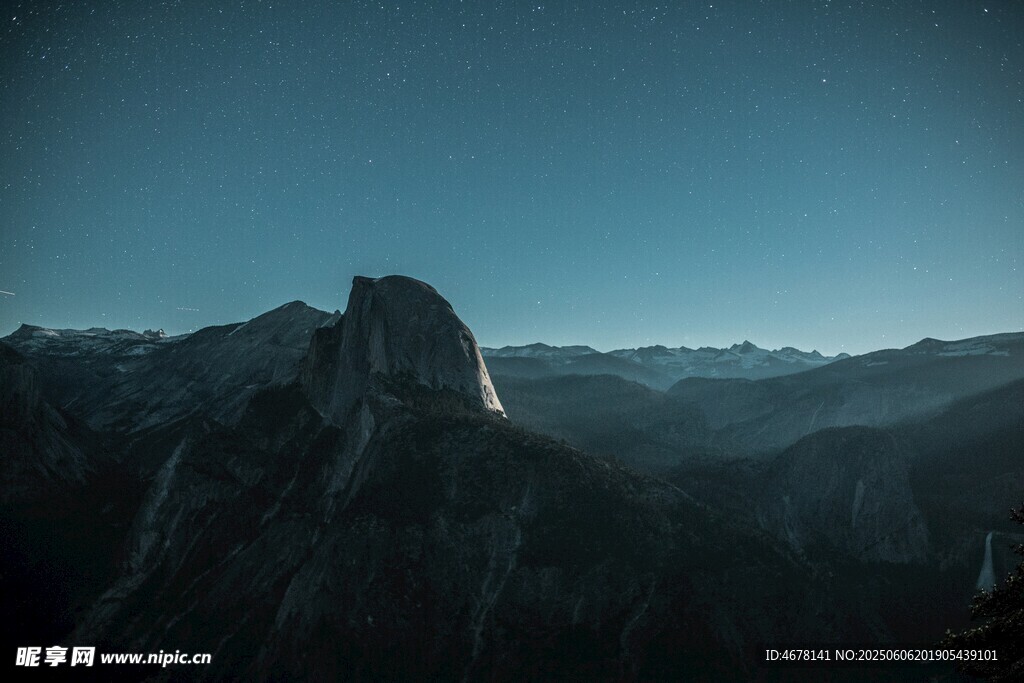 壯麗山景 天色漸暗