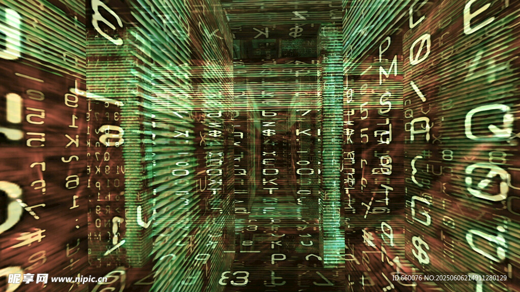 科技感數字矩陣空間畫面