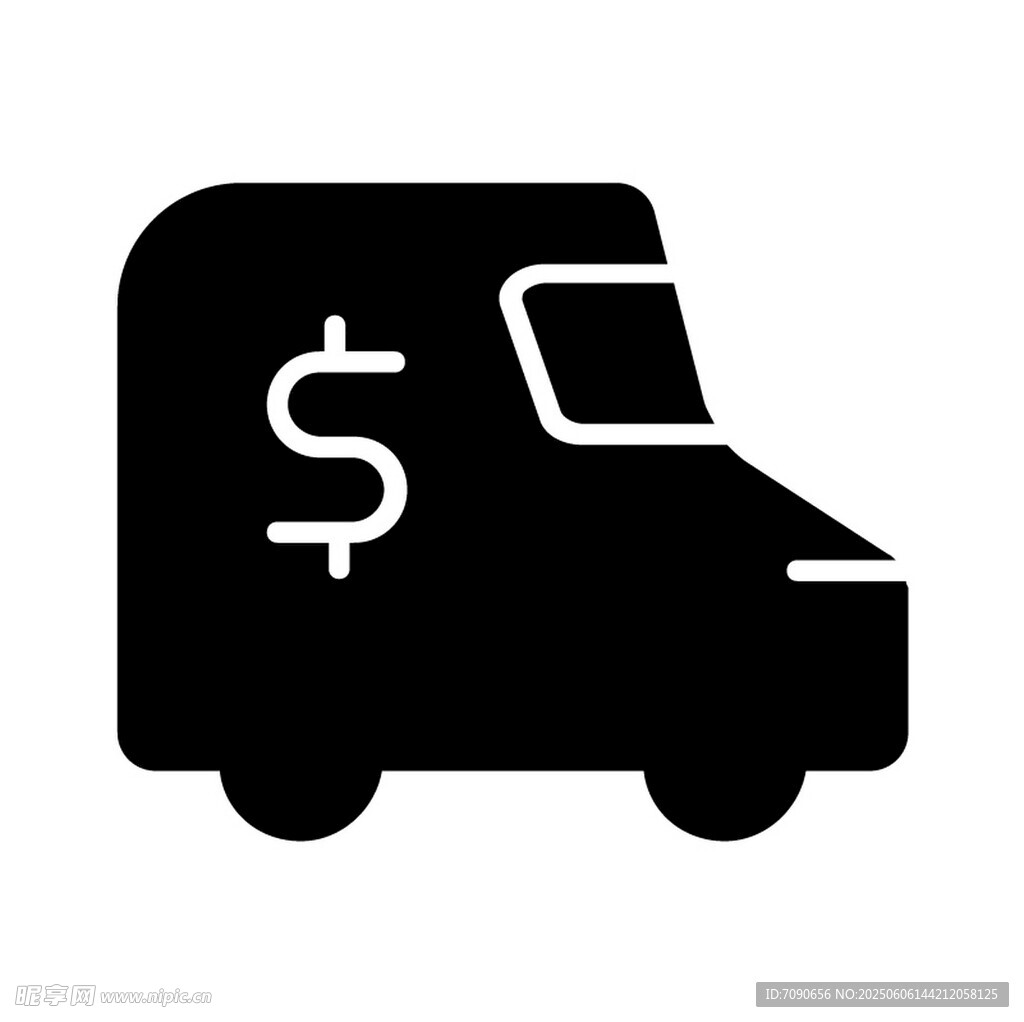 帶美元符號的貨車圖標(biāo)