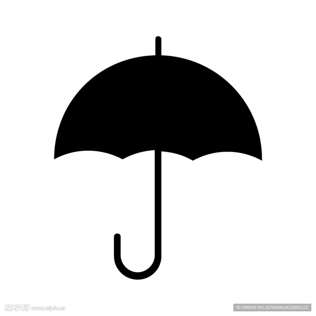 黑色簡約雨傘圖標