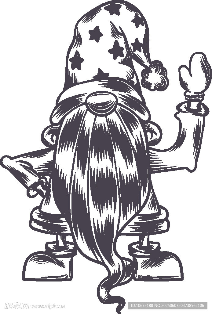 戴星帽的奇幻小矮人