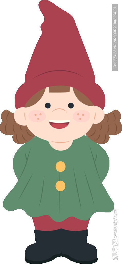 可愛小矮人形象插畫