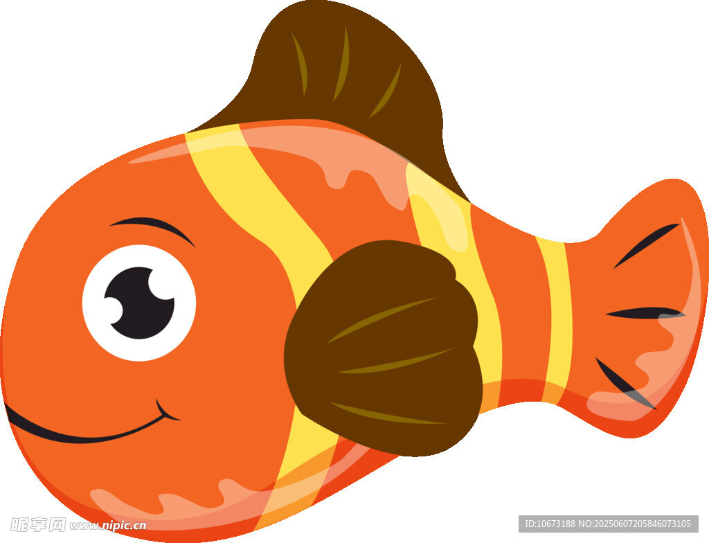 可愛條紋小丑魚插畫