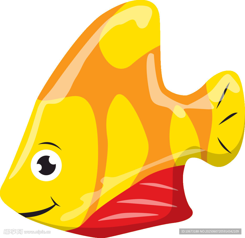 可愛黃色條紋卡通小魚
