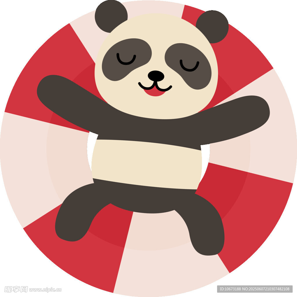 漂浮的熊貓游泳圈