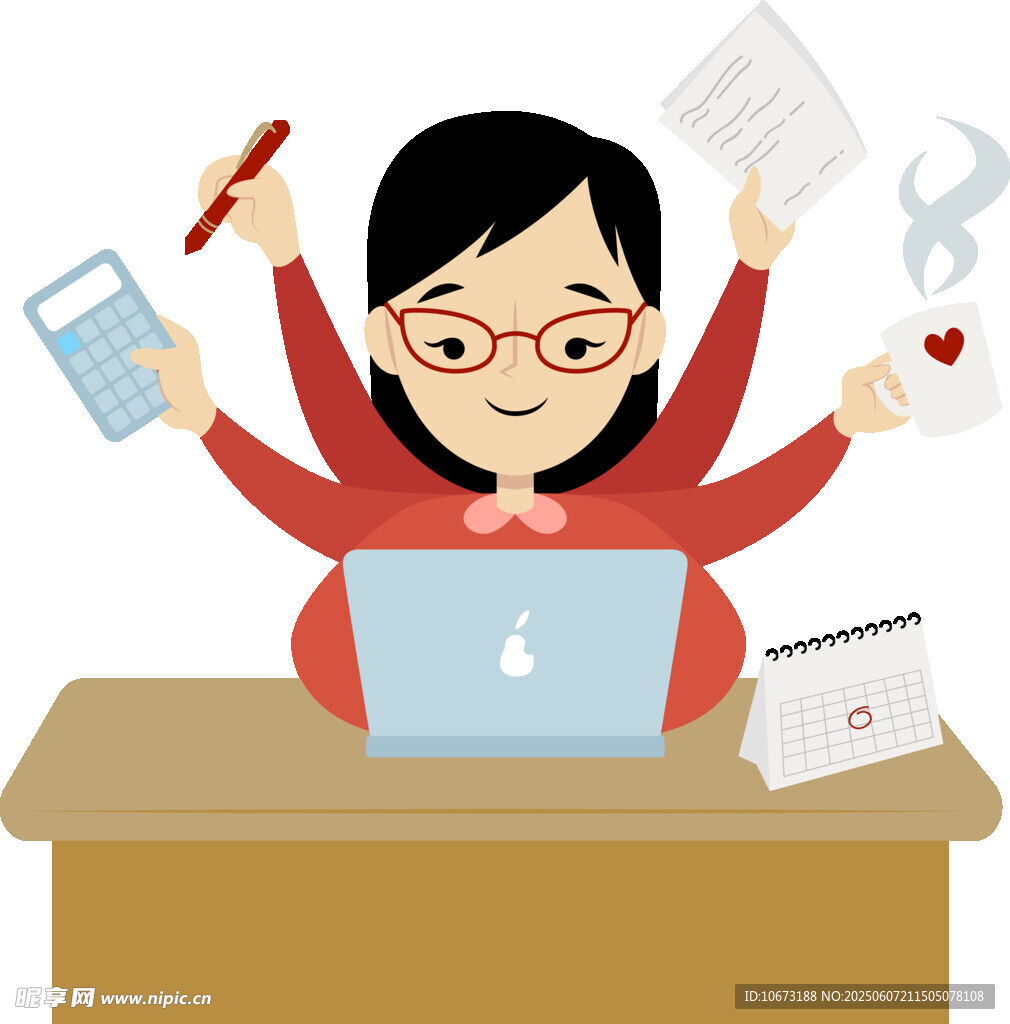 忙碌的多任務(wù)辦公女性