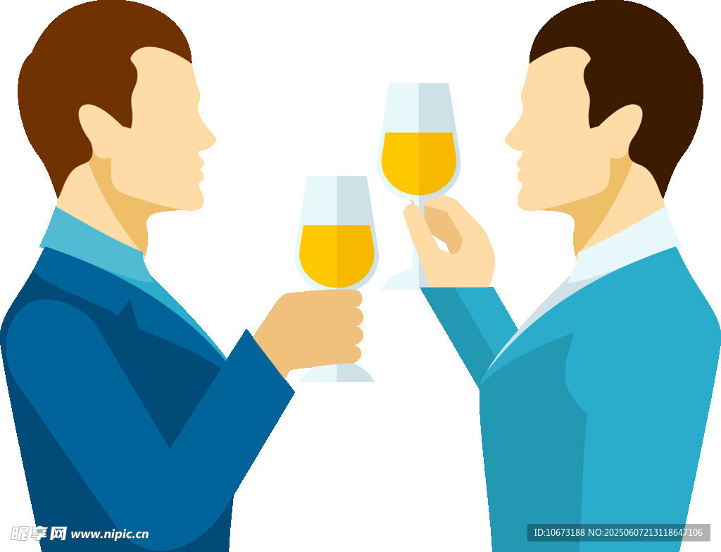兩人舉杯共飲