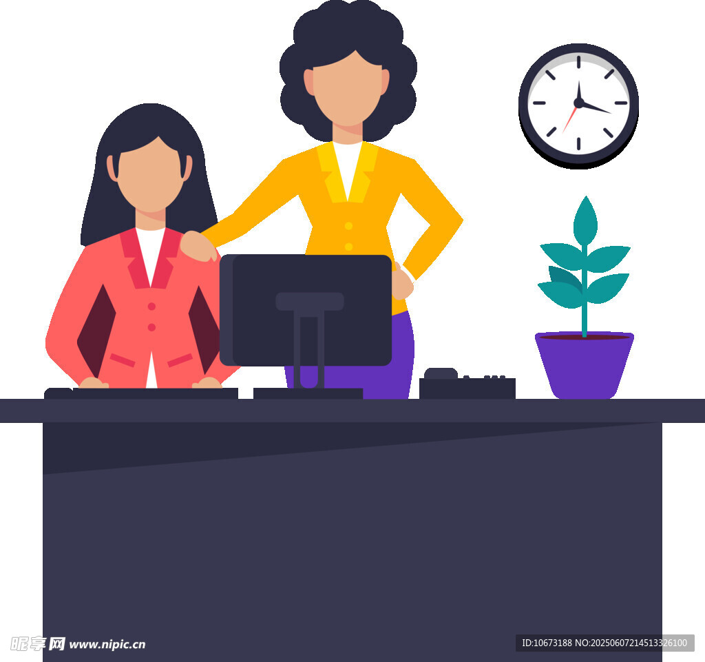 職場女性協作辦公場景