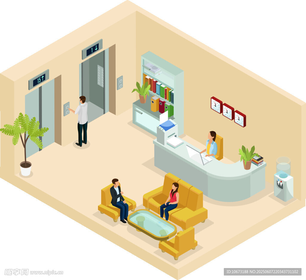現代辦公大廳場景展示