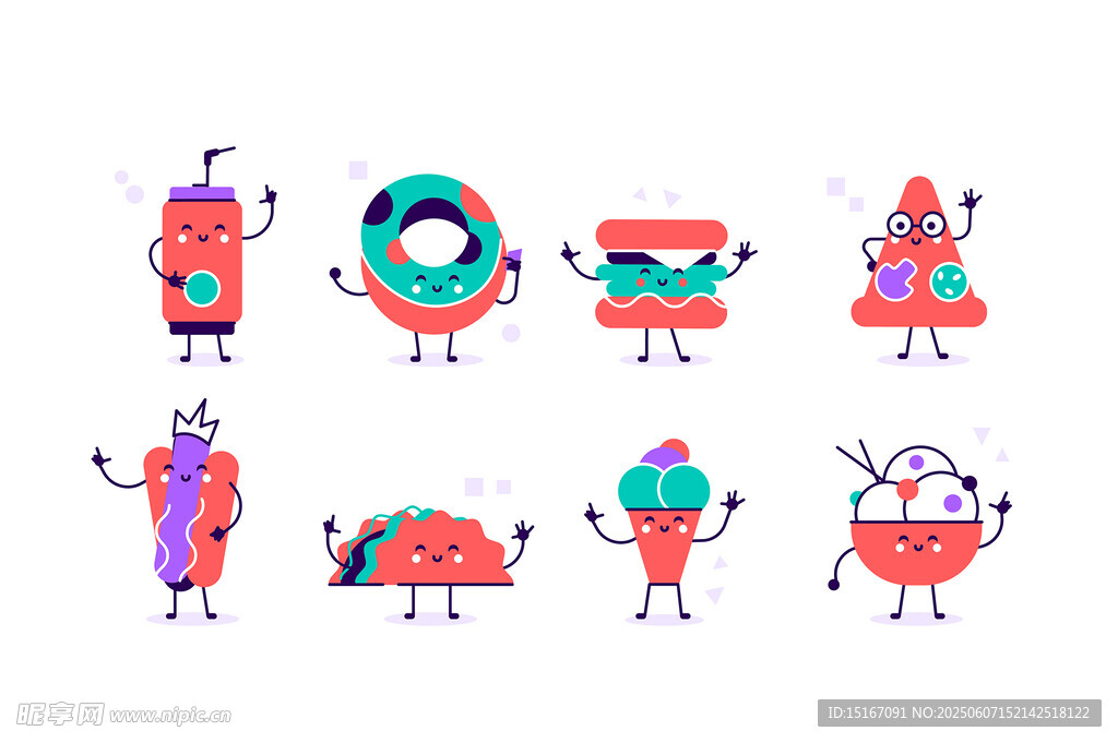 可愛擬人化食物卡通形象