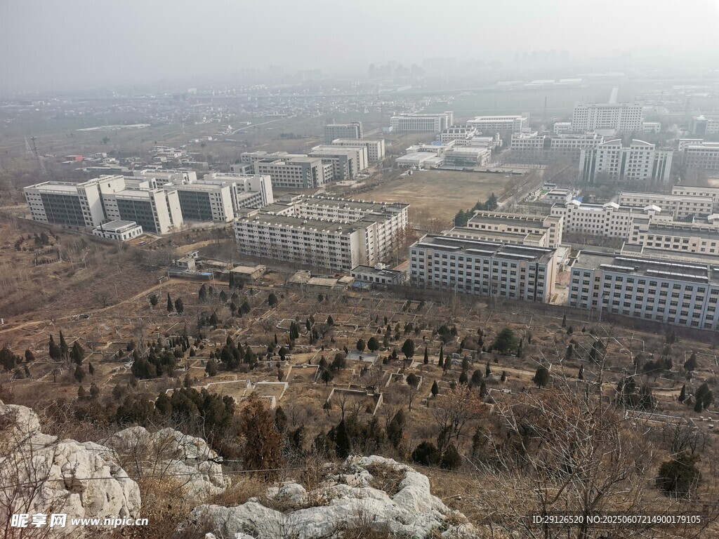 俯瞰城市建筑群景觀