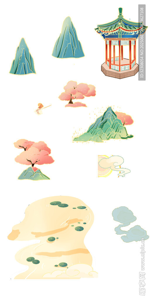 日式風(fēng)景元素插畫