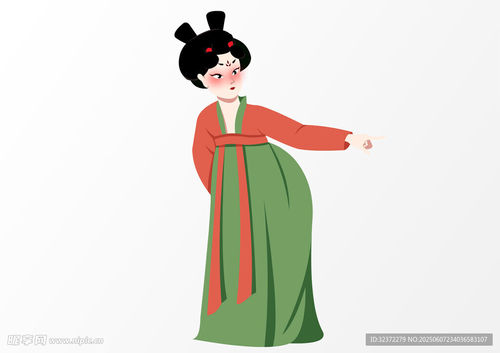 唐代仕女形象插畫