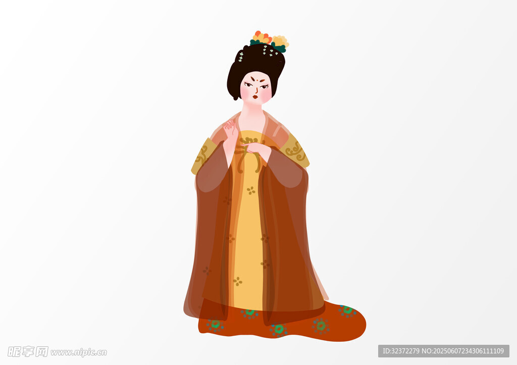 唐朝仕女形象插畫
