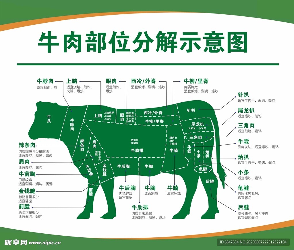 牛肉部分分解圖