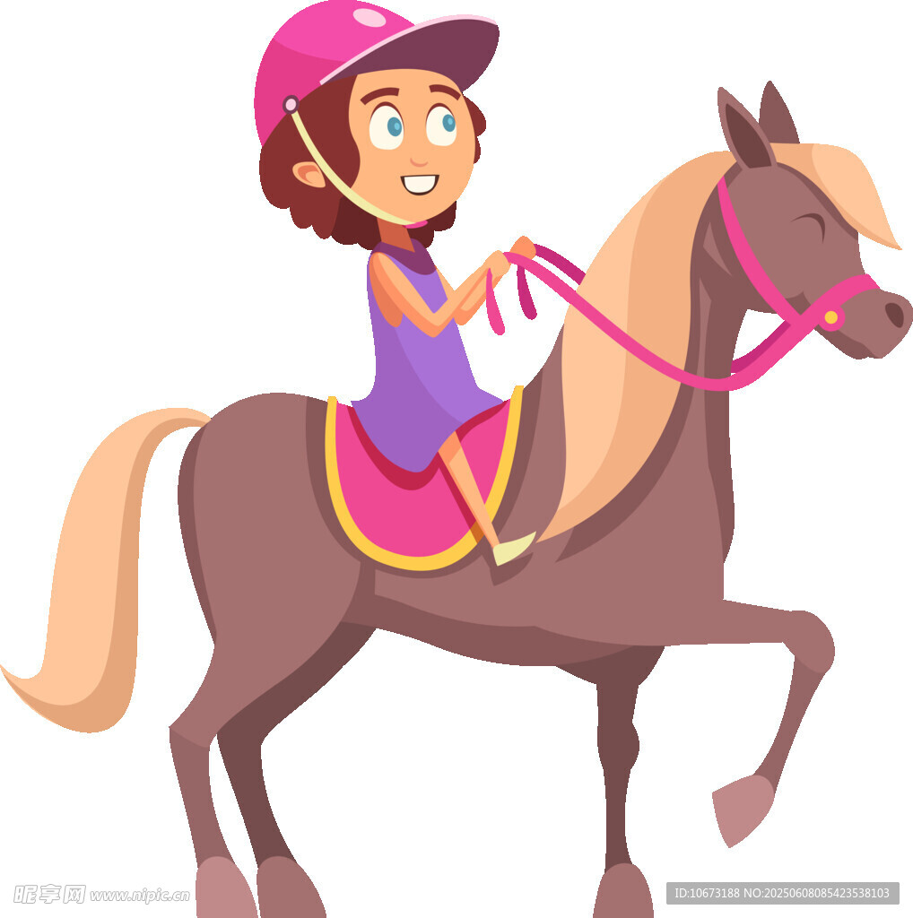 女孩歡快騎馬