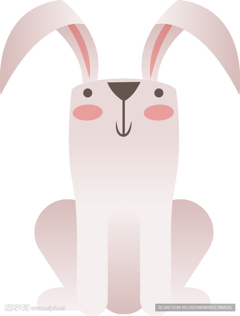 可愛白兔插畫