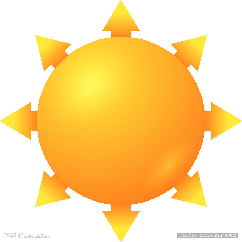 卡通風(fēng)格黃色太陽圖標(biāo)