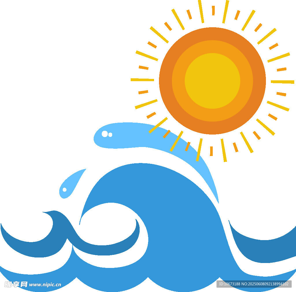 陽光海浪海豚圖標設計