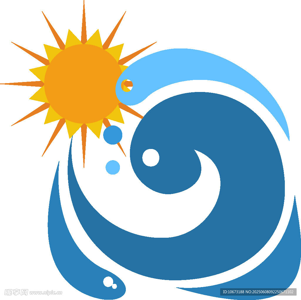 太陽海浪圖標(biāo)設(shè)計(jì)元素