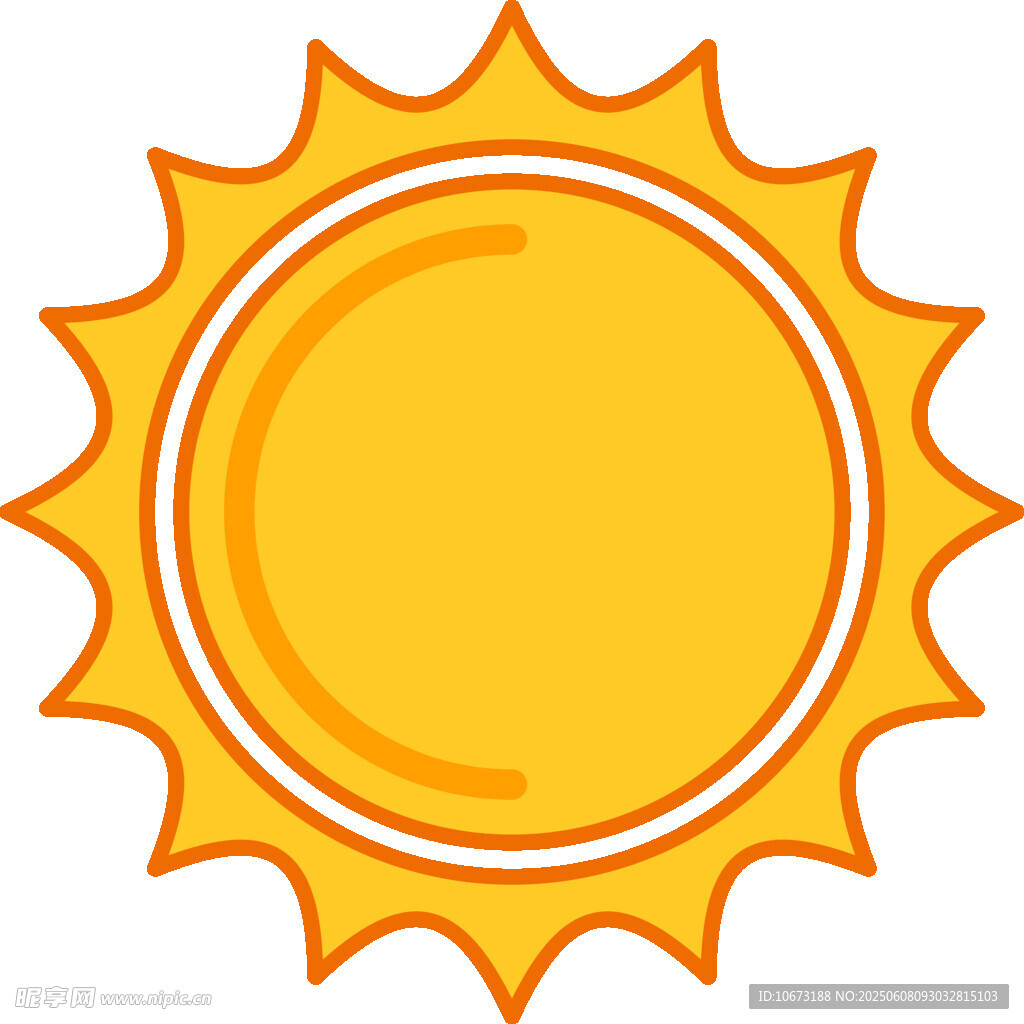 卡通風(fēng)格的黃色太陽圖標(biāo)