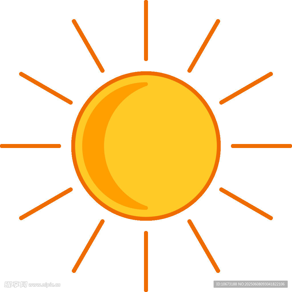 卡通風(fēng)格的黃色太陽圖標(biāo)