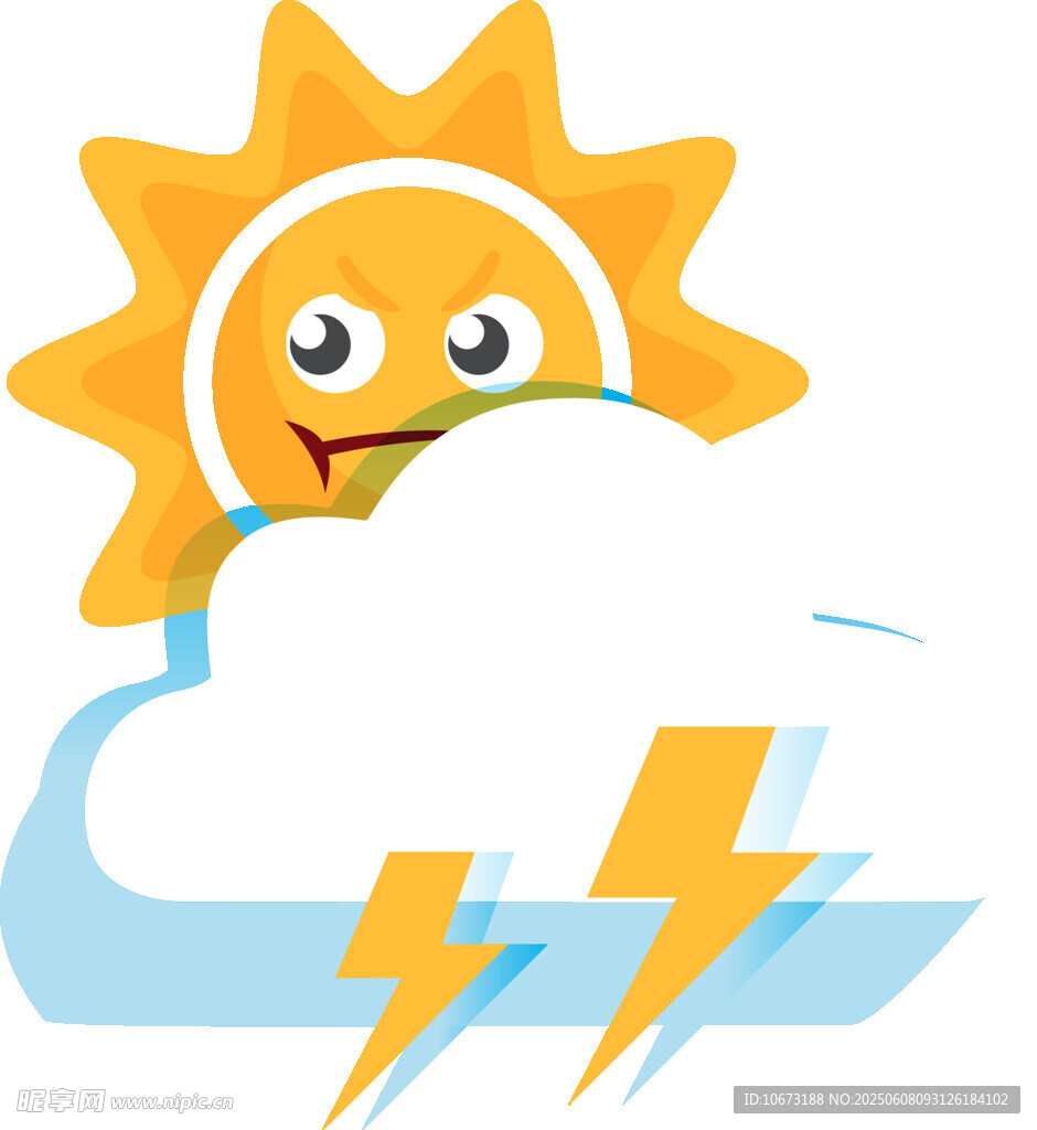 太陽與雷雨云的趣味畫面