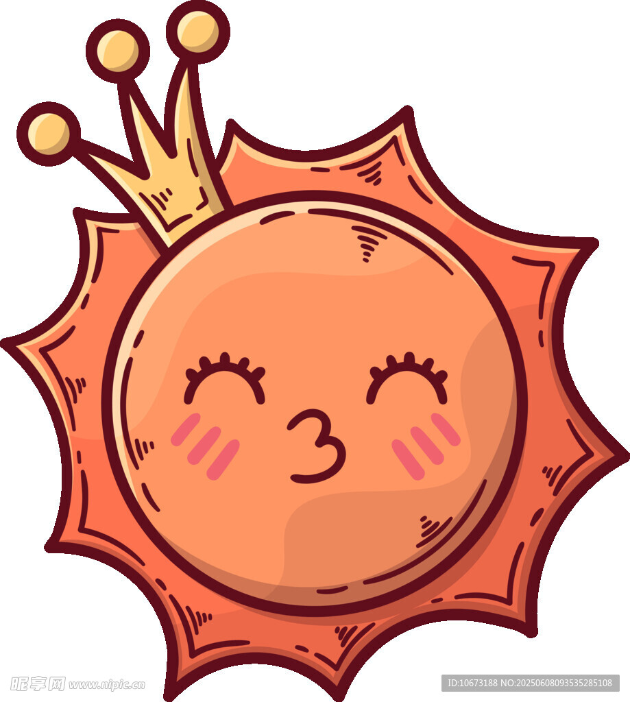 戴皇冠的可愛(ài)卡通小太陽(yáng)
