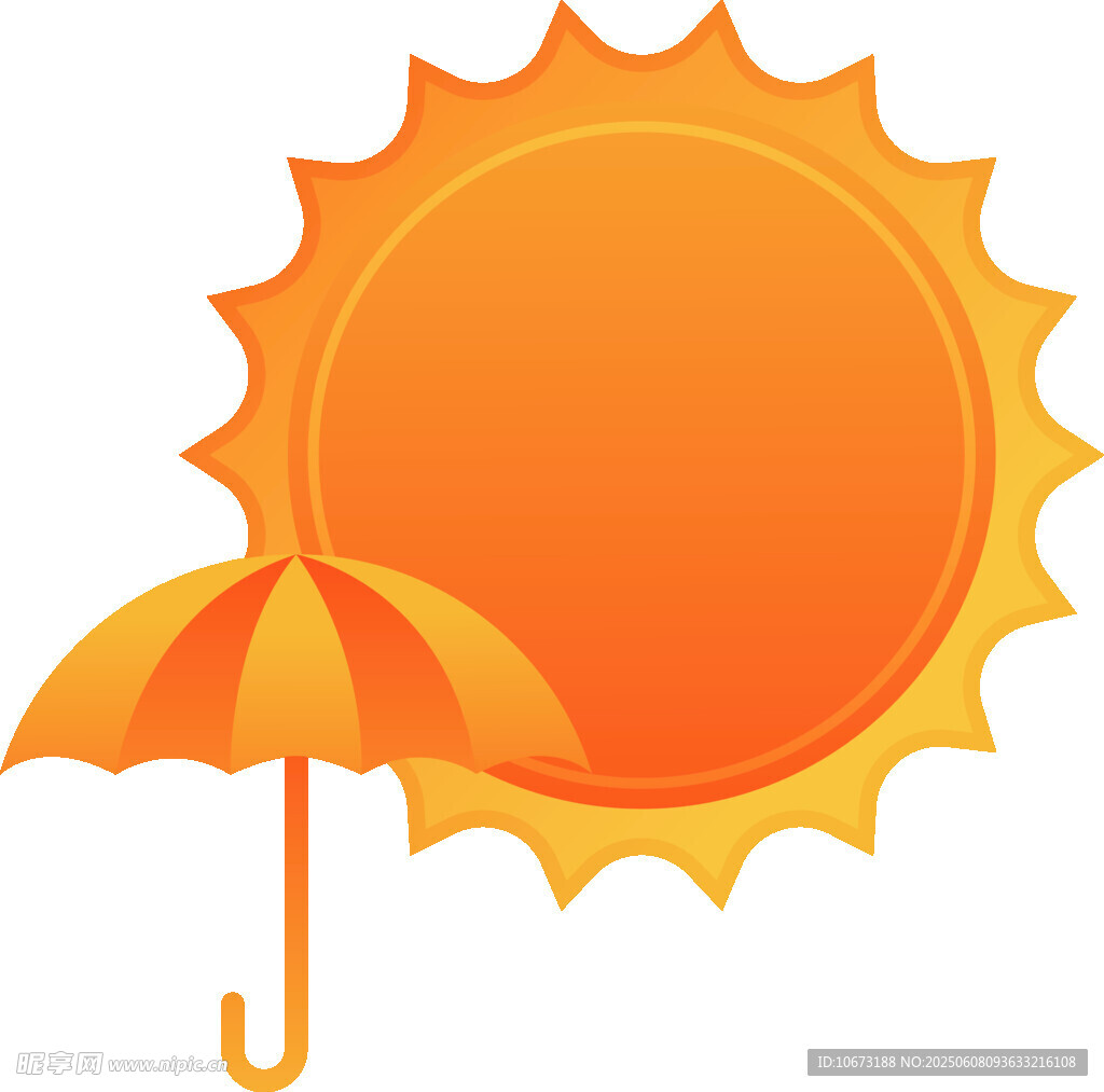 夏日太陽與遮陽傘圖標(biāo)
