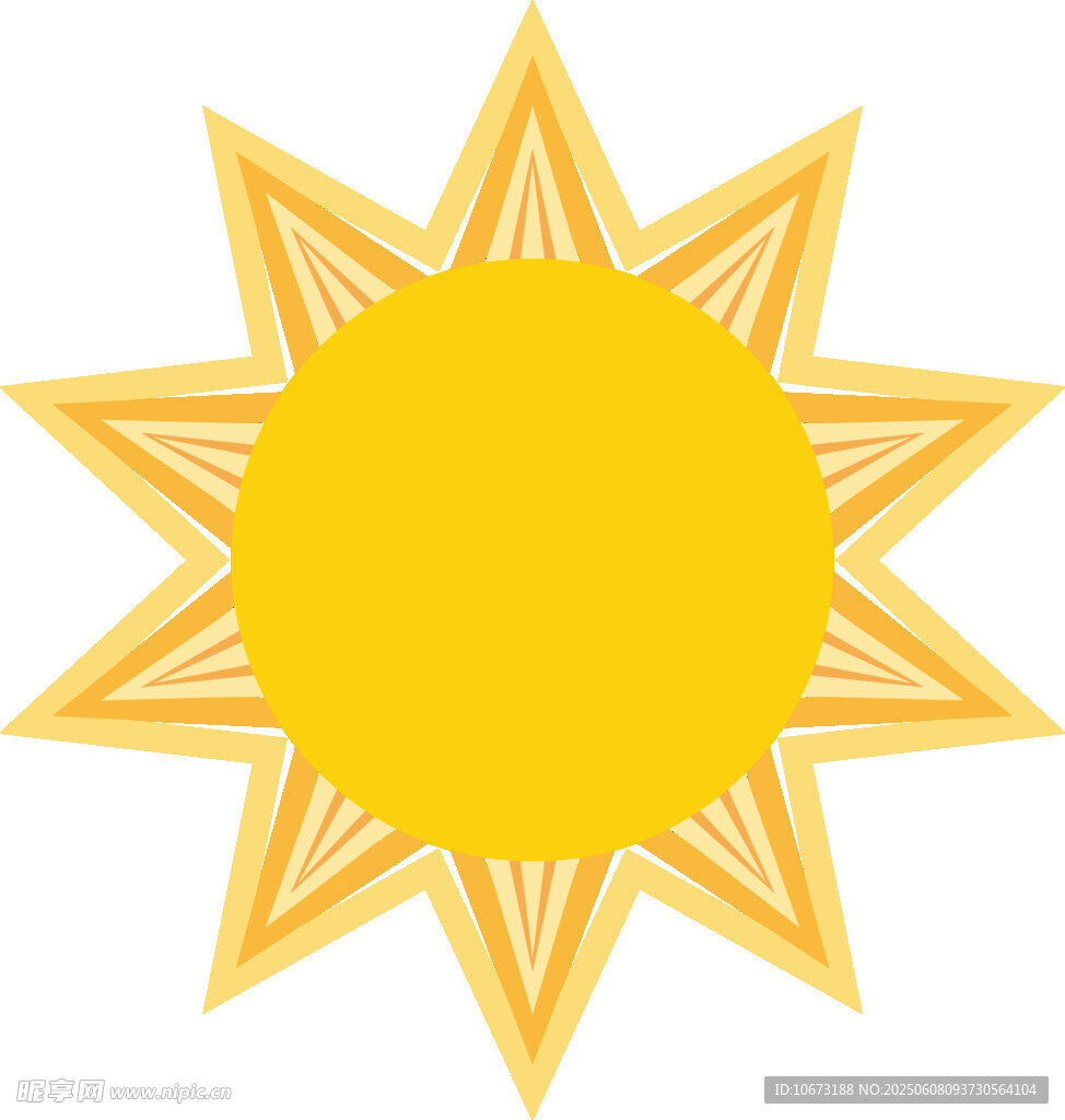 黃色太陽圖標