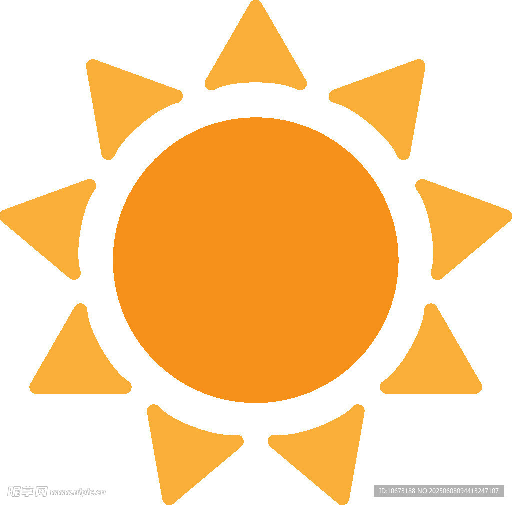 簡約橙色太陽圖標
