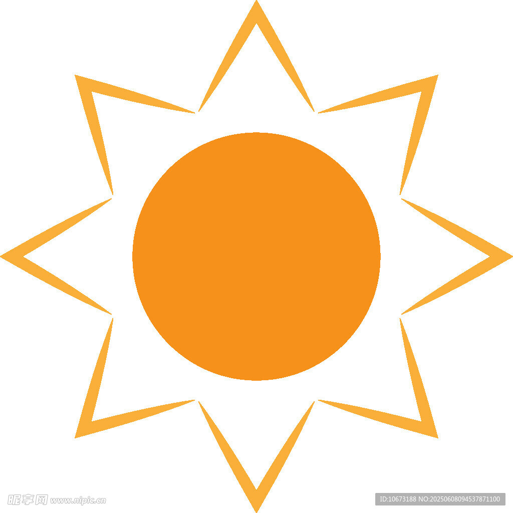 簡約太陽圖標設計元素