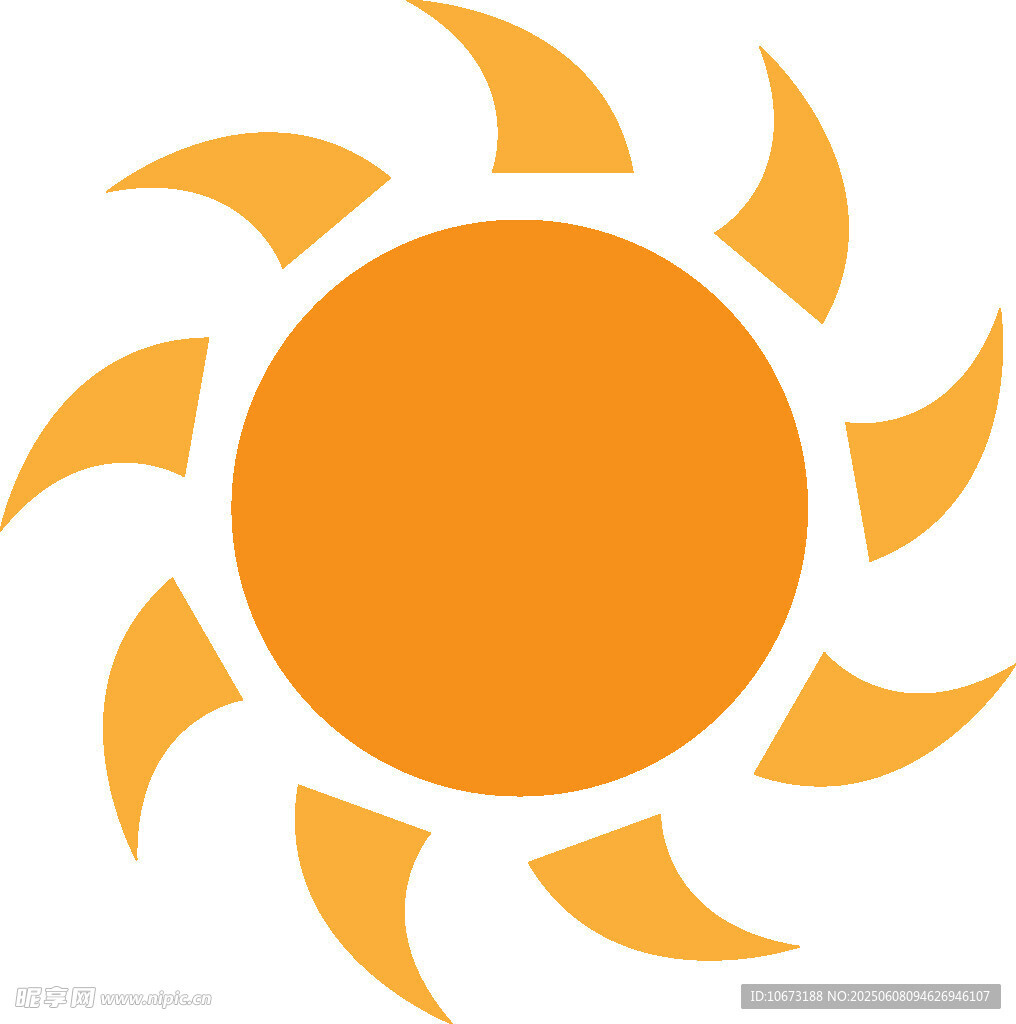 簡約太陽圖標(biāo)設(shè)計(jì)元素