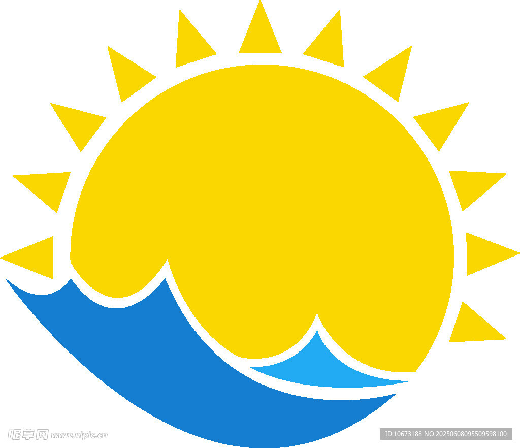 太陽與海浪標志圖案