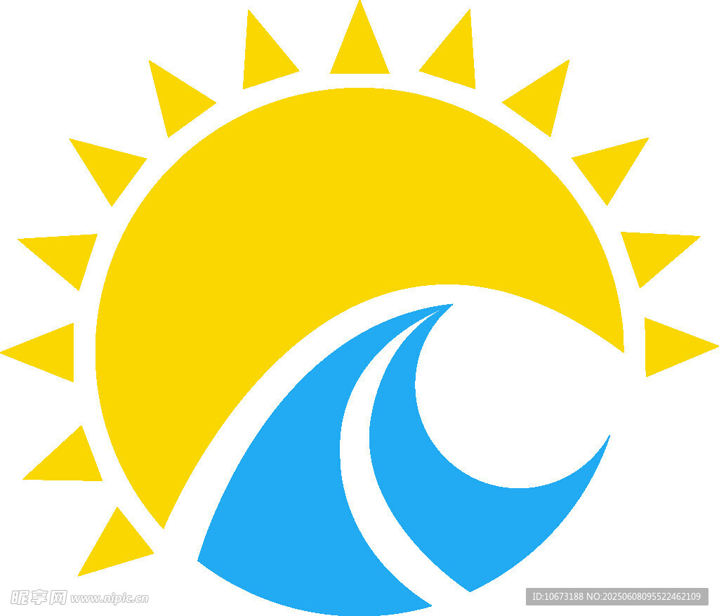 太陽海浪標志圖案