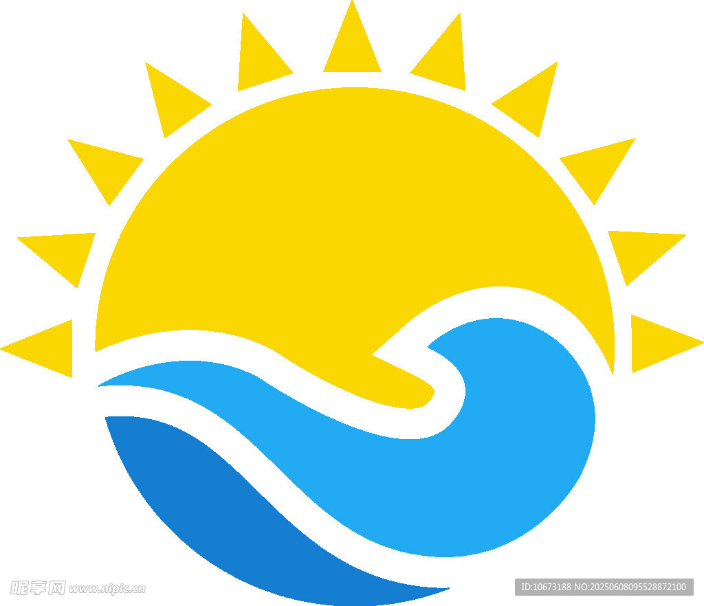 太陽(yáng)海浪標(biāo)志圖案