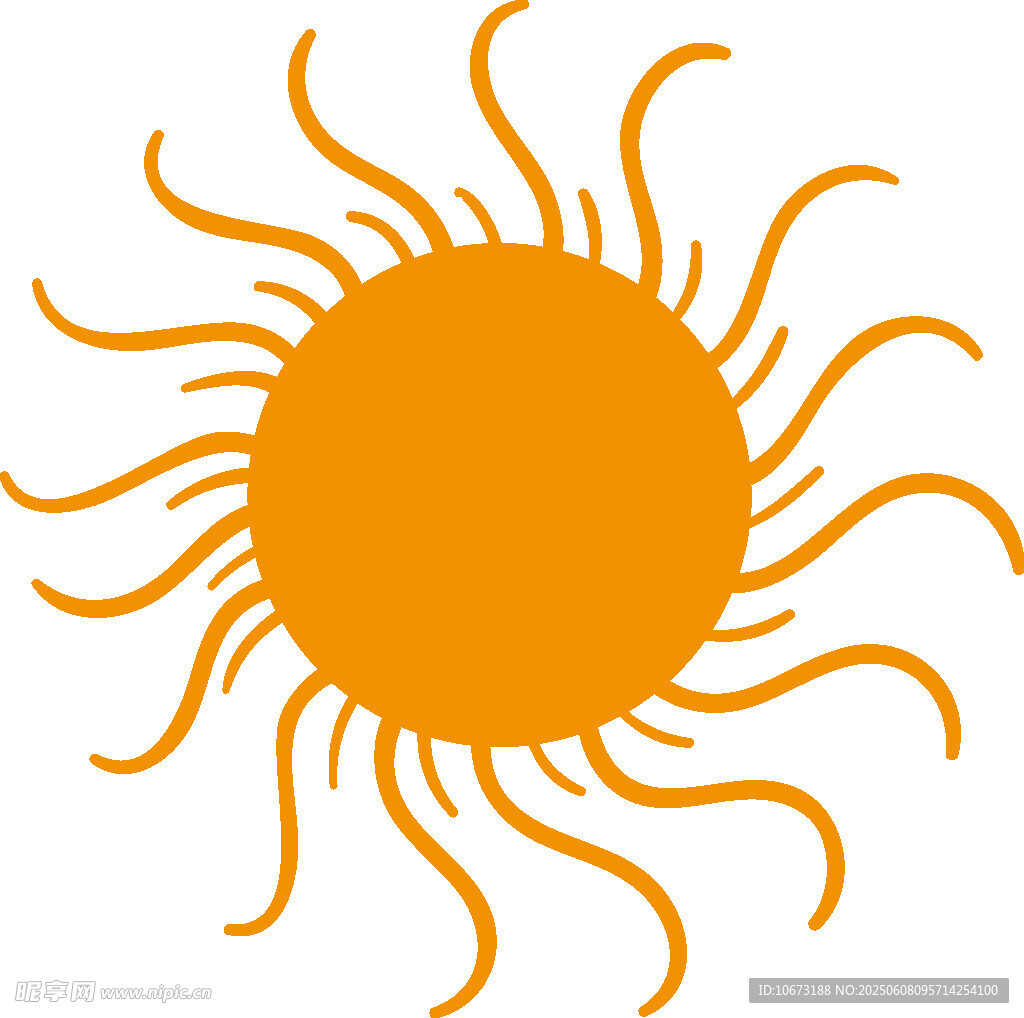 簡約橙色太陽圖標