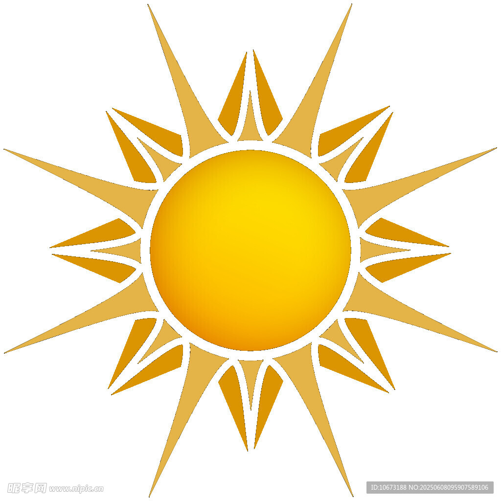 金色光芒太陽圖標