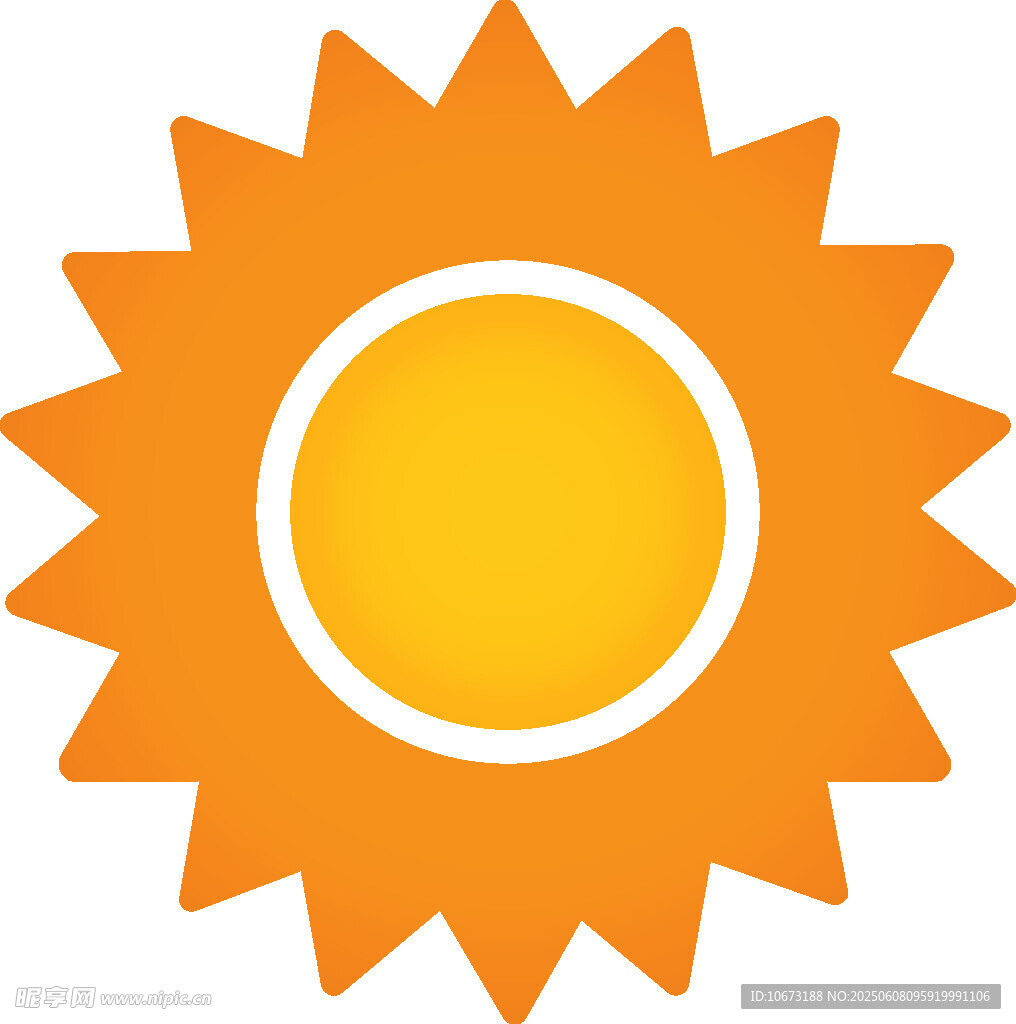 橙色太陽圖標