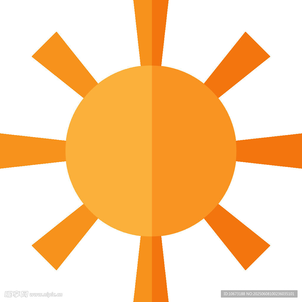 簡約橙色太陽圖標