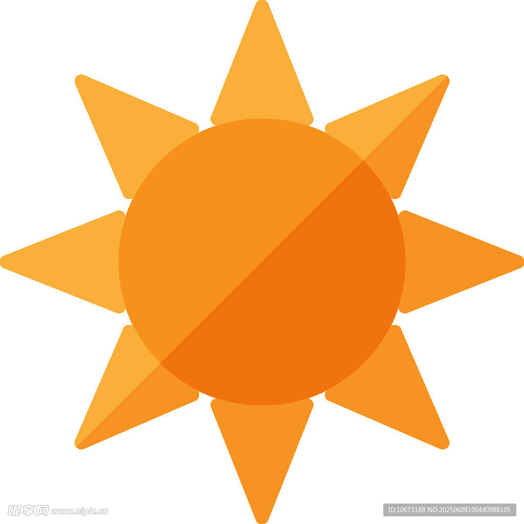 簡約橙色太陽圖標(biāo)