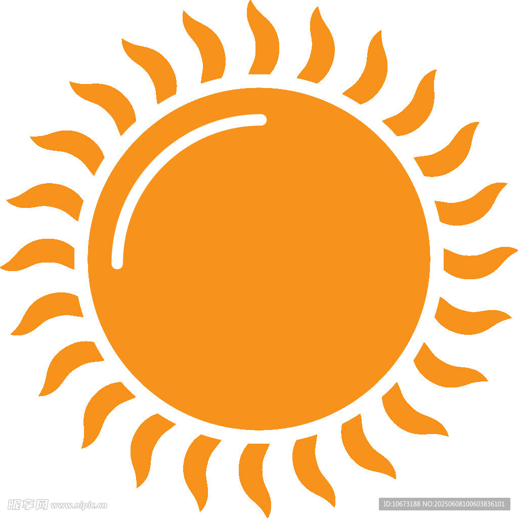 卡通風(fēng)格的橙色太陽圖標(biāo)